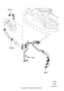 Шланги отопителя (Сборка на заводе в г. Солихалл, 2.0L I4 DSL HIGH DOHC AJ200, С отопителем, работающим на топливе, Передн./задн.кондиционер выс.серии, Стояночный отопитель с дист.