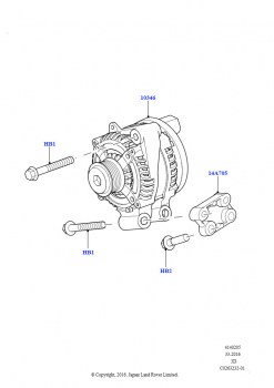 Генератор и опоры (Сборка на заводе в г. Солихалл, 3.0L DOHC GDI SC V6 БЕНЗИНОВЫЙ)