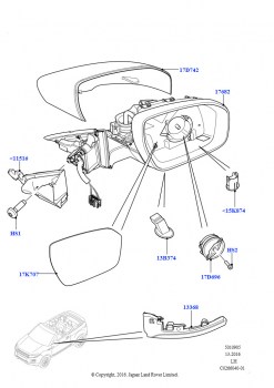 Наружное зеркало заднего вида (2-дверный, с откидным верхом, Сборочный завод Хэйлвуд)