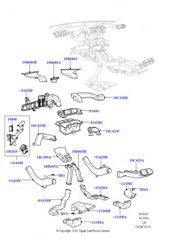 Возд.дефлект., жалюзи и воздуховоды (Внутренние элементы, LHD, Страна изготовления — Бразилия, Дисплей над головой)