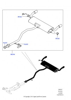 Задняя система выпуска (2,0 л I4 DSL MID DOHC AJ200, С 7-местной конфигурацией, Без запасного колеса, Две выхлопные трубы Dynamic, 2,0 л I4 DSL MID DOHC AJ200, С 7-местной конфигур