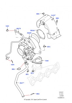 Турбокомпрессор (Сборка на заводе в г. Солихалл, 2,0 л I4 DSL MID DOHC AJ200)