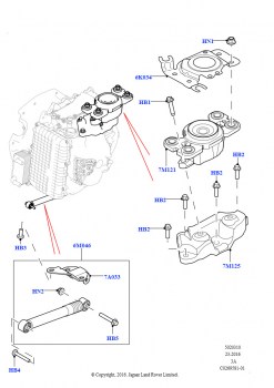 Опора коробки передач (2.0L 16V TIVCT T/C Gen2, бензин, 9-ступенчат.автоматич. AWD, Страна изготовления — Бразилия, 2.0L 16V TIVCT T/C 240PS бензиновый, 9-ступенчат.автоматич. AWD,