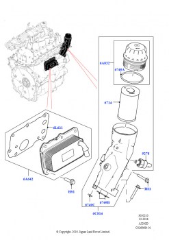 Масляный радиатор и фильтр (2,0 л I4 DSL MID DOHC AJ200, Страна изготовления — Бразилия, 2.0L I4 DSL HIGH DOHC AJ200, Страна изготовления — Бразилия)