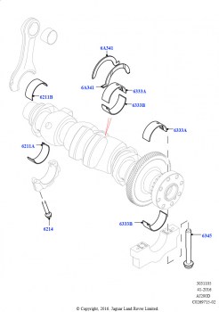 Коленчатый вал/поршни и подшипники (2,0 л I4 DSL MID DOHC AJ200, Страна изготовления — Бразилия, 2.0L I4 DSL HIGH DOHC AJ200, Страна изготовления — Бразилия)