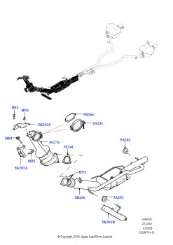Система выпуска (Передняя секция, 2.0L I4 DSL HIGH DOHC AJ200, Страна изготовления — Бразилия, 2,0 л I4 DSL MID DOHC AJ200, Страна изготовления — Бразилия)