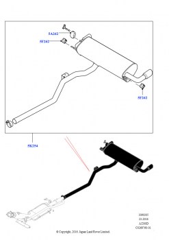 Система выпуска (Задний, 2,0 л I4 DSL MID DOHC AJ200, Страна изготовления — Бразилия, 2.0L I4 DSL HIGH DOHC AJ200, Страна изготовления — Бразилия)
