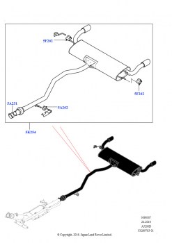 Задняя система выпуска (2,0 л I4 DSL MID DOHC AJ200, Страна изготовления — Бразилия, С 5-местной конфигурацией, 2.0L I4 DSL HIGH DOHC AJ200, Страна изготовления — Бразилия, С 5-мес