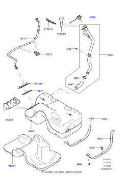 Топл. бак и сопутствующие эле. (2,0 л I4 DSL MID DOHC AJ200, Страна изготовления — Бразилия, Без улавливающего бачка, 2.0L I4 DSL HIGH DOHC AJ200, Страна изготовления — Бразилия, Б