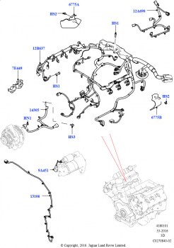 Жгут электропроводки двигателя (Сборка на заводе в г. Солихалл, 3.0L DOHC GDI SC V6 БЕНЗИНОВЫЙ)