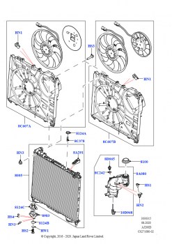 Радиатор/расшр.бачок для охл.жидк. (Сборка на заводе в г. Солихалл, 2,0 л I4 DSL MID DOHC AJ200, 2.0L I4 DSL HIGH DOHC AJ200)