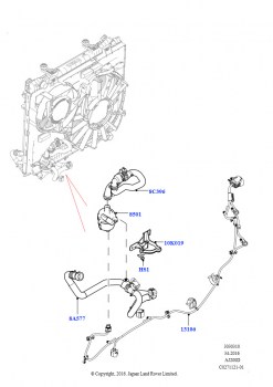 Насос охлаждающей жидкости (Сборка на заводе в г. Солихалл, Вспомогательный блок, 2.0L I4 DSL HIGH DOHC AJ200)
