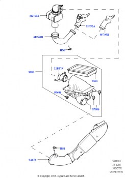 Воздушный фильтр (Сборка на заводе в г. Солихалл, 3.0 V6 D Low MT ROW, 3.0 V6 D Gen2 Mono Turbo)