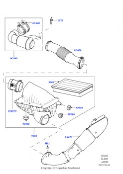 Воздушный фильтр (Сборка на заводе в г. Солихалл, 2,0 л I4 DSL MID DOHC AJ200, 2.0L I4 DSL HIGH DOHC AJ200)