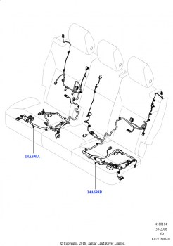 Электропроводка - Сиденья (Задние сиденья, 2-й ряд, Сборка на заводе в г. Солихалл, С мех. наклоном задн.сиденья, С эл/прив.накл.зад.сид.)