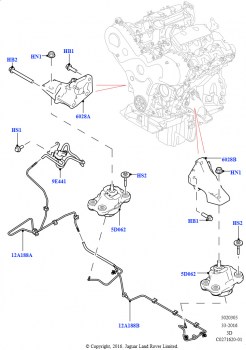 Опора двигателя (Сборка на заводе в г. Солихалл, Дизельный 3,0 V6)