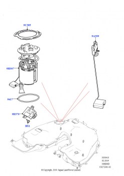 Топливный насос и датчик (Сборка на заводе в г. Солихалл, 3.0L DOHC GDI SC V6 БЕНЗИНОВЫЙ)