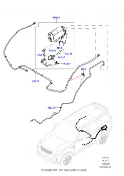 Топливные магистрали (Задний, Сборка на заводе в г. Солихалл, 3.0L DOHC GDI SC V6 БЕНЗИНОВЫЙ, Заливн.горл.топл.бака.,контр.утечек)