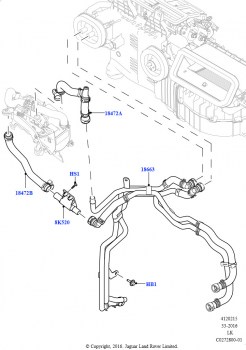 Шланги отопителя (Сборка на заводе в г. Солихалл, 2,0 л I4 DSL MID DOHC AJ200, С отопителем, работающим на топливе, Передн./задн.кондиционер выс.серии, Без парковочного отопителя, 