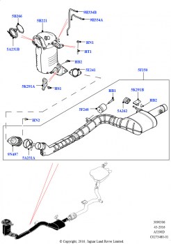 Передняя система выпуска (2.0L I4 DSL HIGH DOHC AJ200, Токсичность выхлопа EU6 + DPF)