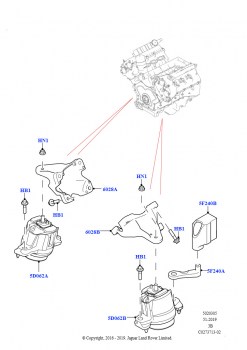 Опора двигателя (3.0L DOHC GDI SC V6 БЕНЗИНОВЫЙ, 5.0L P AJ133 DOHC CDA S/C Enhanced)