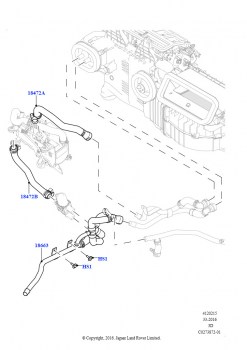 Шланги отопителя (Сборка на заводе в г. Солихалл, 3.0 V6 D Low MT ROW, С отопителем, работающим на топливе, Стояночный отопитель с дист.упр., 3.0 V6 D Gen2 Mono Turbo, С отопителем