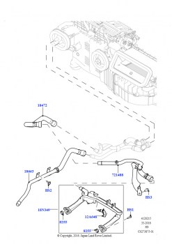 Шланги отопителя (Сборка на заводе в г. Солихалл, 3.0L DOHC GDI SC V6 БЕНЗИНОВЫЙ, С подогревателем свежего воздуха, 3.0L DOHC GDI SC V6 БЕНЗИНОВЫЙ, С отопителем PTC, 3.0L DOHC GDI 