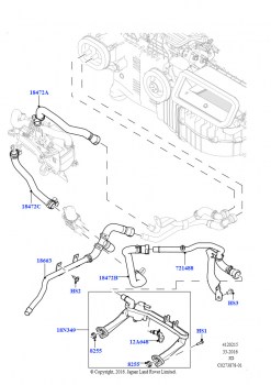 Шланги отопителя (Сборка на заводе в г. Солихалл, 3.0L DOHC GDI SC V6 БЕНЗИНОВЫЙ, С отопителем, работающим на топливе)