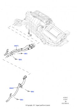 Шланги отопителя (3.0 V6 D Gen2 Twin Turbo, С отопителем PTC, 3.0 V6 D Gen2 Twin Turbo, Без отопителя)