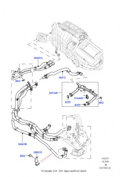 Шланги отопителя (3.0L DOHC GDI SC V6 БЕНЗИНОВЫЙ, Подогр.топл.с парк.отопителем и д/у, 5.0L P AJ133 DOHC CDA S/C Enhanced, Подогр.топл.с парк.отопителем и д/у)