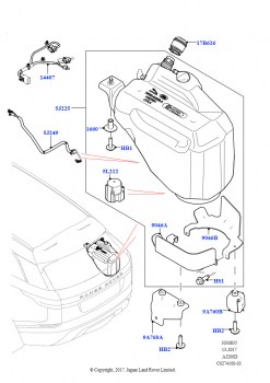 Подача мочевины в систему выпуска (Бак и магистрали, 2.0L I4 DSL HIGH DOHC AJ200, С баком реагента системы диз.двиг., 2,0 л I4 DSL MID DOHC AJ200, С баком реагента системы диз.двиг