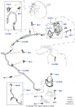Вакуумное управл. и впуск воздуха (Вакуумный насос и шланги, 3.0 V6 D Gen2 Mono Turbo, 8-ступенчат. АКПП ZF 8HP70 HEV 4WD, RHD, 3.0 V6 D Gen2 Twin Turbo, 8-ступенчат. АКПП ZF 8HP70