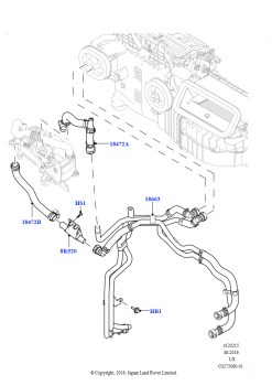 Шланги отопителя (Передний, 2.0L I4 DSL HIGH DOHC AJ200, С отопителем, работающим на топливе, Передн./задн.кондиционер выс.серии, Без парковочного отопителя)