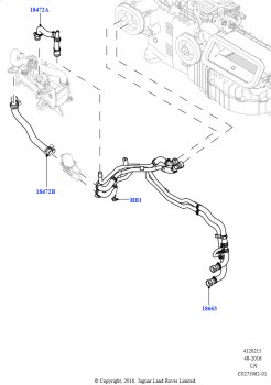 Шланги отопителя (Передний, 2.0L I4 DSL HIGH DOHC AJ200, С отопителем, работающим на топливе, С передн.комфорт. конд.возд.(IHKA), Стояночный отопитель с дист.упр., 2.0L I4 DSL HIGH