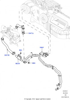 Шланги отопителя (Передний, 2.0L I4 DSL HIGH DOHC AJ200, С отопителем, работающим на топливе, С сист.кондиц.возд.-передн./задн., Без парковочного отопителя, 2.0L I4 DSL HIGH DOHC A