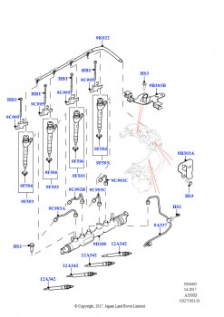Топливные форсунки и трубопроводы (2,0 л I4 DSL MID DOHC AJ200, 2.0L I4 DSL HIGH DOHC AJ200)