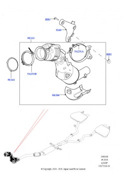 Передняя система выпуска (2,0 л I4 High DOHC AJ200, бензин, Токсичн.выхл. Euro V-го этапа, 2,0 л I4 Mid DOHC AJ200, бензин, Токсичн.выхл. Euro V-го этапа, 2,0 л I4 Mid DOHC AJ200, 