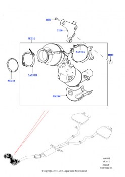 Передняя система выпуска (2,0 л I4 Mid DOHC AJ200, бензин, Требования SULEV, 2,0 л I4 High DOHC AJ200, бензин, Требования SULEV)