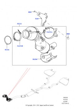 Передняя система выпуска (2,0 л I4 Mid DOHC AJ200, бензин, Токсичность выхлопа бензина 6-Пекин, 2,0 л I4 High DOHC AJ200, бензин, Токсичность выхлопа бензина 6-Пекин, 2,0 л I4 Mid 