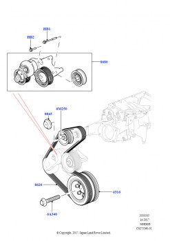 Шкивы и приводные ремни (Вторичный привод, 3.0L DOHC GDI SC V6 БЕНЗИНОВЫЙ)