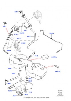 Топл. бак и сопутствующие эле. (2,0 л I4 Mid DOHC AJ200, бензин, Бенз.бак с контр.утечек,БольшФлтр, 2,0 л I4 Mid DOHC AJ200, бензин, Топливный бак с детектором утечек, 2,0 л I4 Hig