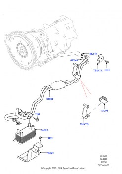 Системы охлаждения коробки передач (2,0 л I4 Mid DOHC AJ200, бензин, 8-ступенчатая АКПП ZF 8HP45, 2,0 л I4 High DOHC AJ200, бензин, 8-ступенчатая АКПП ZF 8HP45)