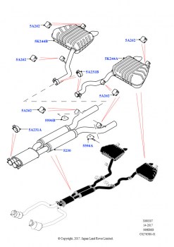 Задняя система выпуска (3.0L DOHC GDI SC V6 БЕНЗИНОВЫЙ)