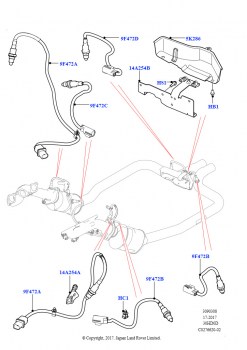 Датчики и модули системы выпуска (3.0L DOHC GDI SC V6 БЕНЗИНОВЫЙ, Требования SULEV, 3.0L DOHC GDI SC V6 БЕНЗИНОВЫЙ, Стандарт токсичности EU6, 3.0L DOHC GDI SC V6 БЕНЗИНОВЫЙ, Станда