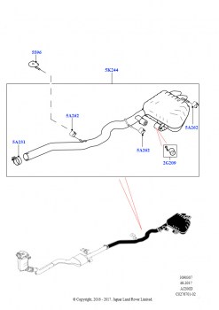 Задняя система выпуска (2,0 л I4 DSL MID DOHC AJ200, 2.0L I4 DSL HIGH DOHC AJ200)