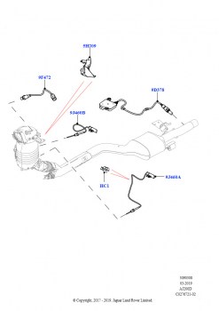 Датчики и модули системы выпуска (2,0 л I4 DSL MID DOHC AJ200, Токсичность выхлопа EU6 + DPF, 2,0 л I4 DSL MID DOHC AJ200, Японск. токсич.ОГ + DPF, 2.0L I4 DSL HIGH DOHC AJ200, Япо