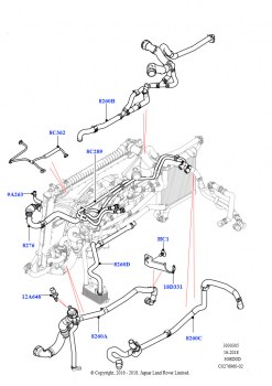 Трубопр.и шланги сист.охлажд. (3.0L DOHC GDI SC V6 БЕНЗИНОВЫЙ, Со стандартн.сист.охлажд.двигателя, Без активного подогрева коробки передач)