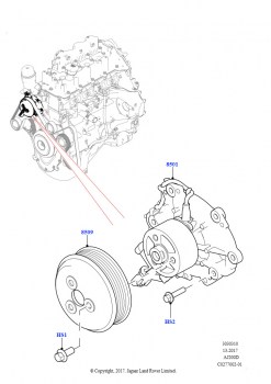 Насос охлаждающей жидкости (Главный блок, 2,0 л I4 DSL MID DOHC AJ200, 2.0L I4 DSL HIGH DOHC AJ200)