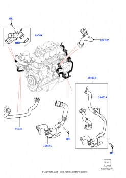 Система охлаждения EGR (2,0 л I4 DSL MID DOHC AJ200, Японск. токсич.ОГ + DPF, 2,0 л I4 DSL MID DOHC AJ200, DPF + DE-SOX, 2,0 л I4 DSL MID DOHC AJ200, Этап V плюс DPF, 2,0 л I4 DSL 