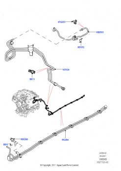Топливные магистрали (Передняя и средняя части, 3.0L DOHC GDI SC V6 БЕНЗИНОВЫЙ)